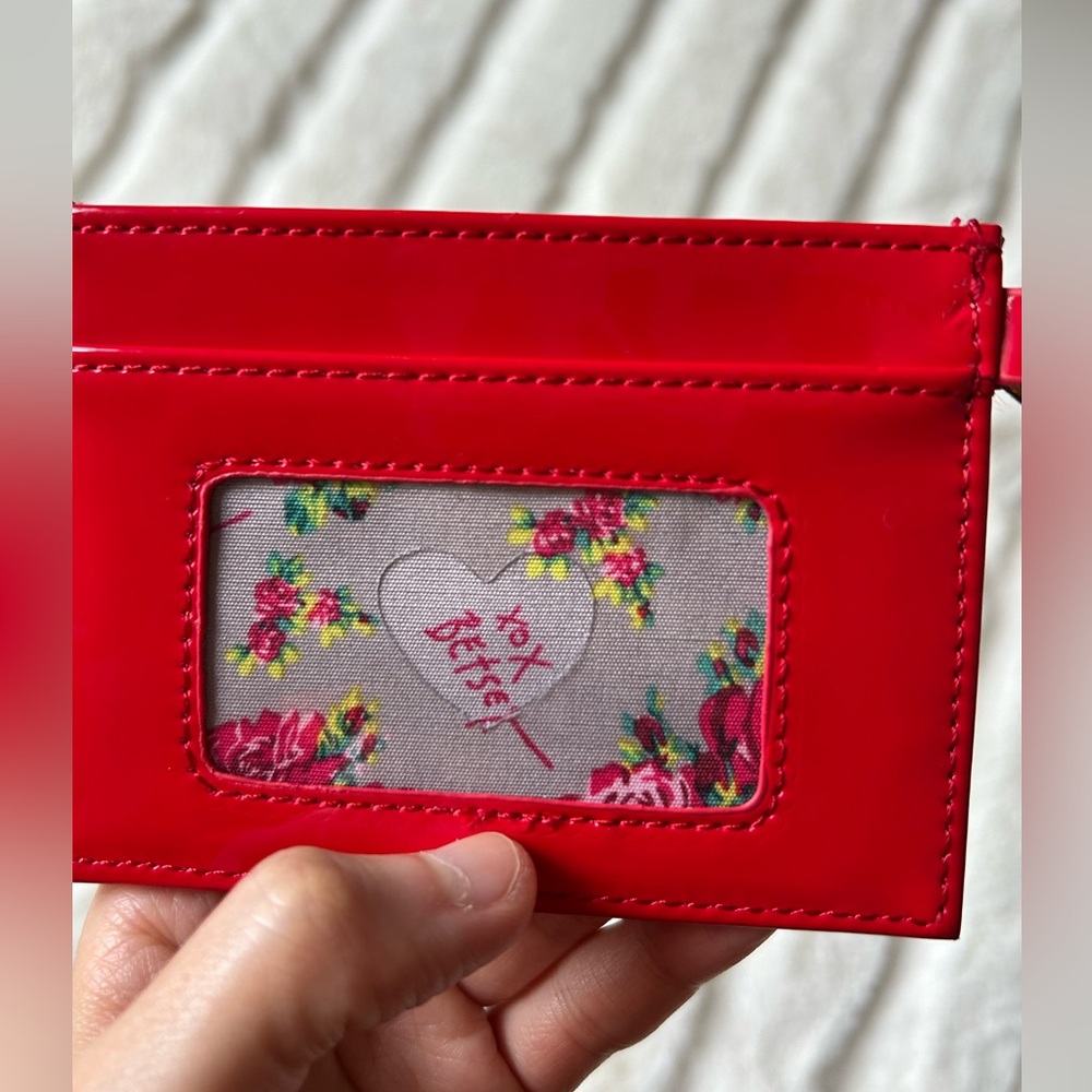 Betsey Johnson Keychain  ID Credit Card Holder Case Red - Picture 7 of 14